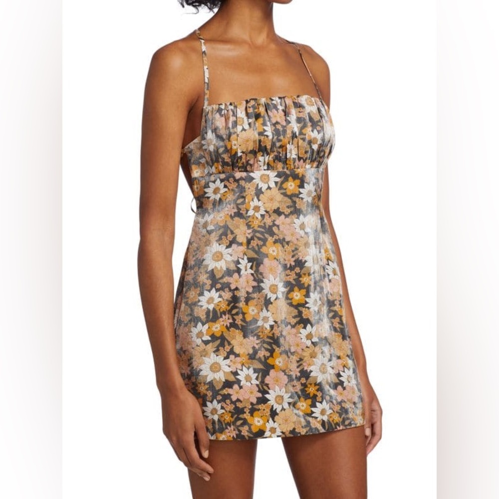 NWT Rumer Paloma Floral Ruched Mini Dress - Picture 2 of 10